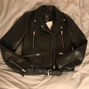 Zara Faux Leather Biker Jacket